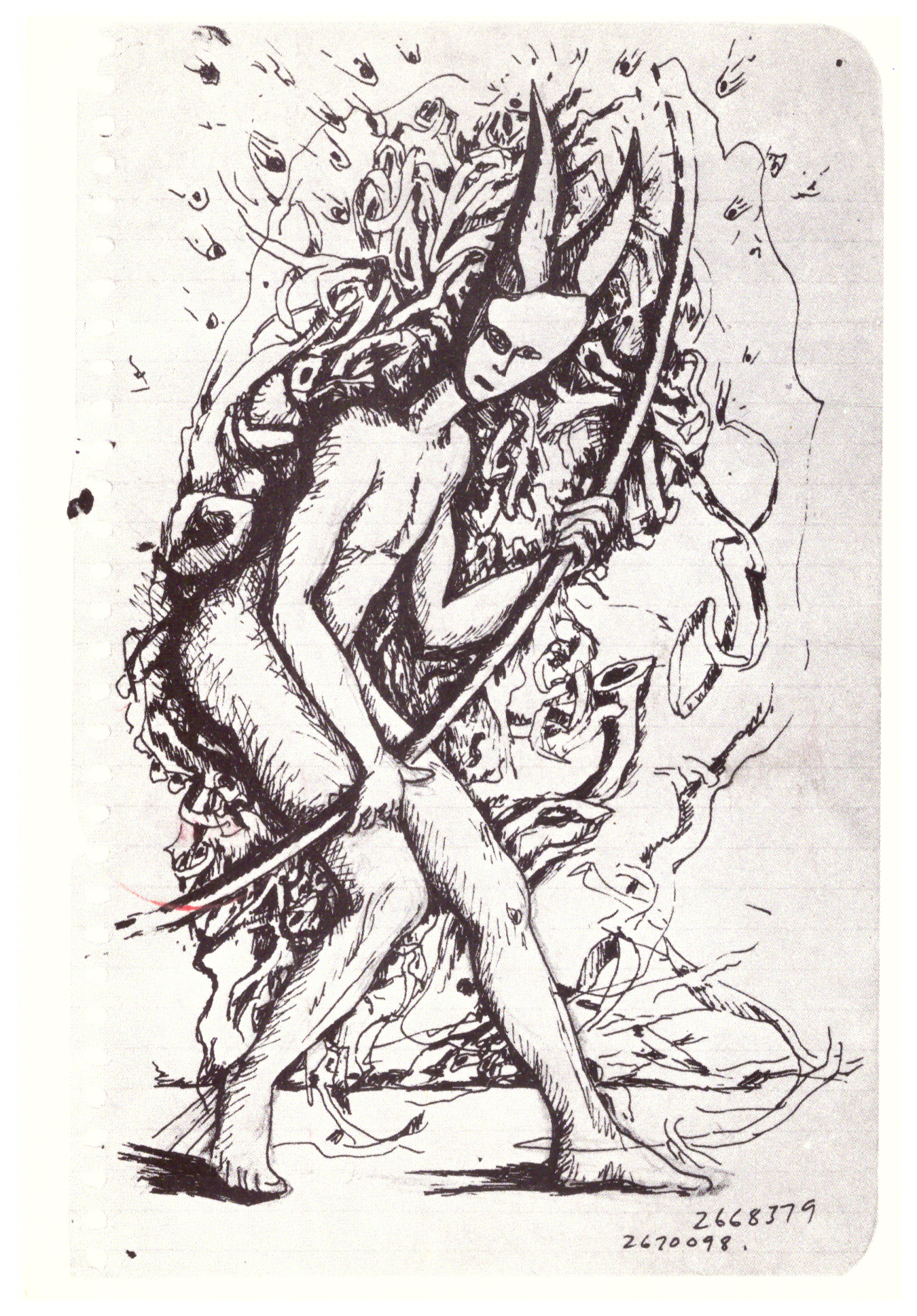 <p>Einladungskarte zur Ausstellung "Jonathan Borofsky, Zeichnungen", Kunstraum München e.V., 1985, Drucksache, 16.3 × 11.3 cm</p>