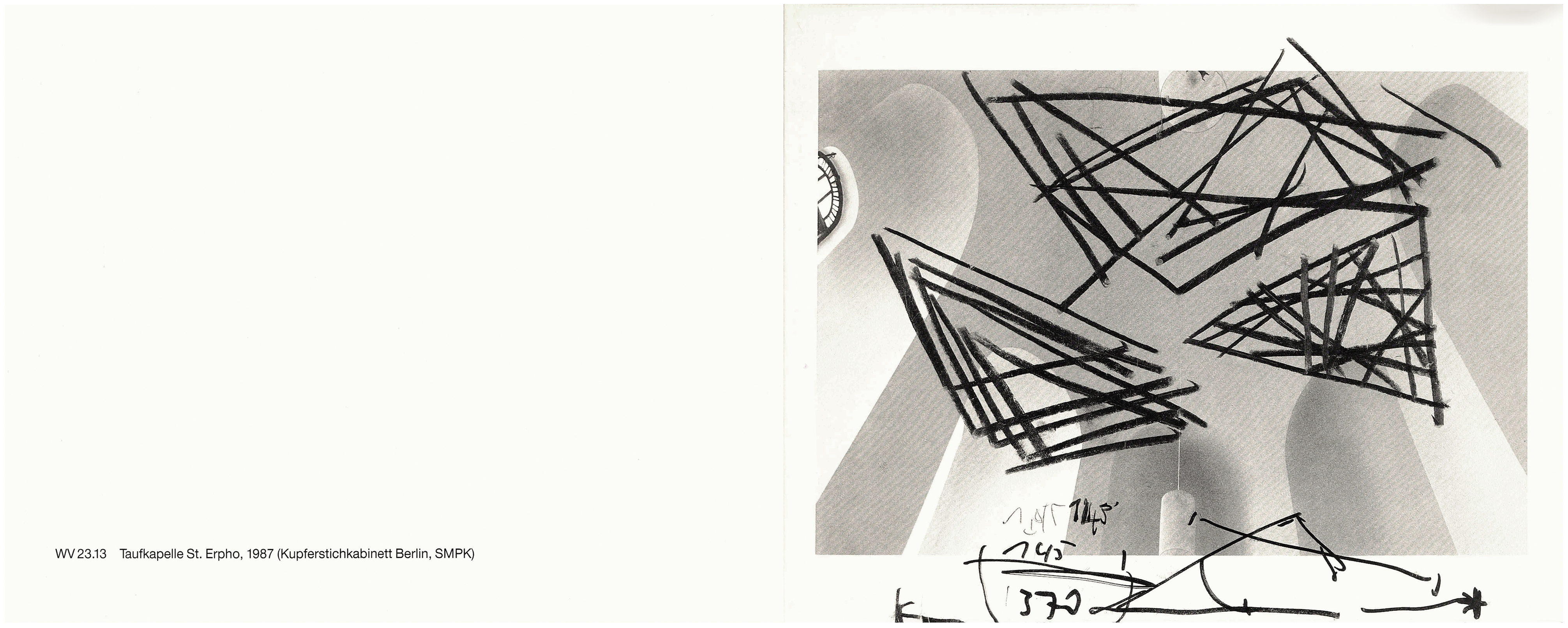 <p>Einladungskarte zur Ausstellung "Olaf Metzel. Zeichnungen 1985–1990", Kunstraum München e.V., 1991, Drucksache, 13.4 × 34 cm</p>