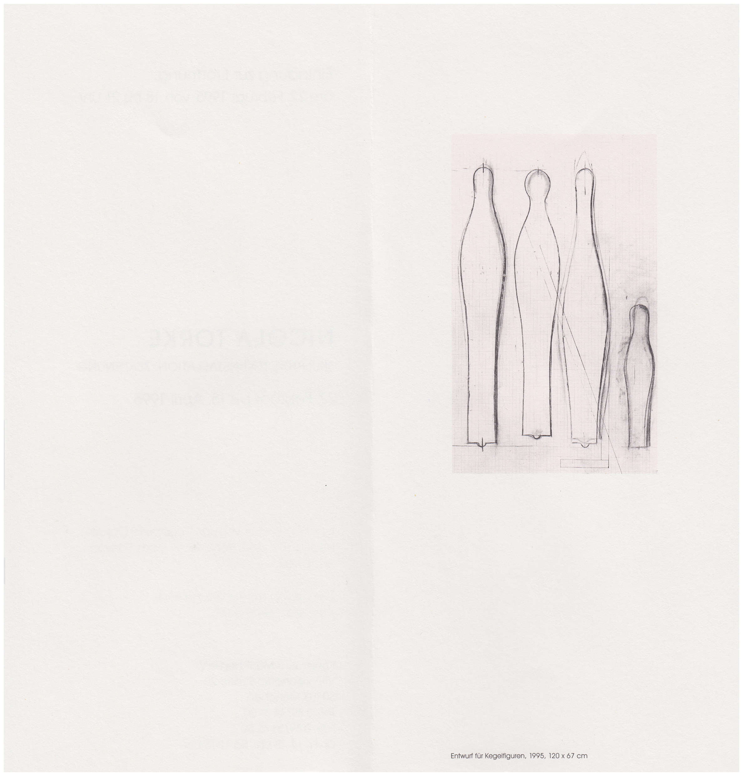 <p>Einladungskarte zur Ausstellung "Nicola Torke", Kunstraum München e.V., 1995, Drucksache, 21 x 20 cm</p>