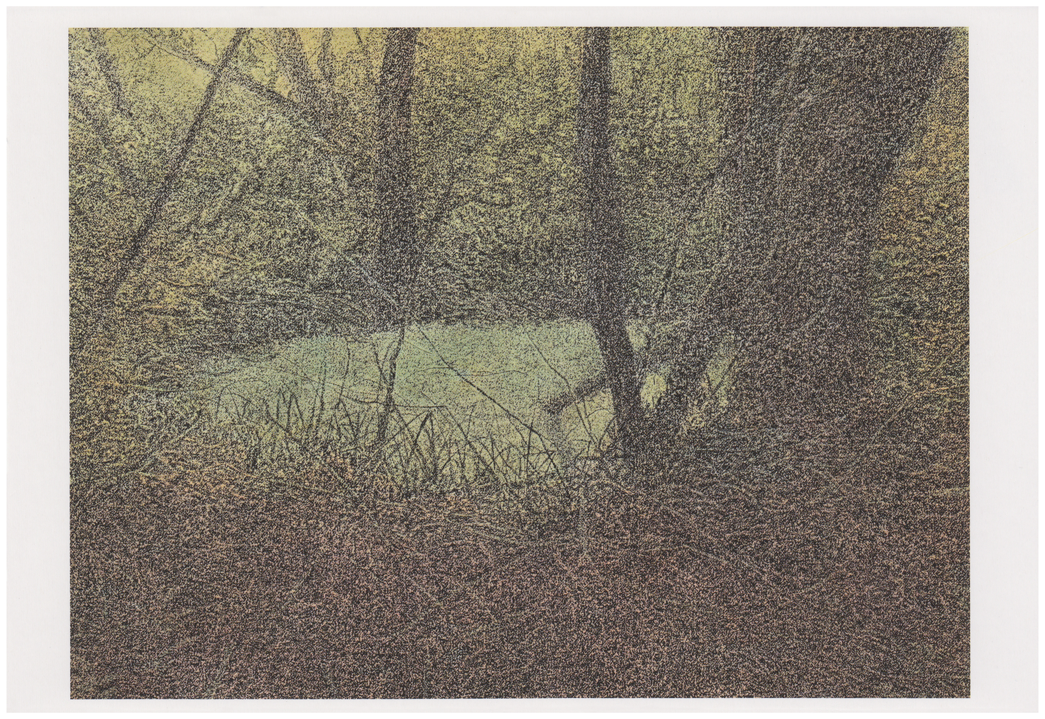 <p>Einladungskarte zur Ausstellung "AURA. Thomas Cena", Kunstraum München e.V., 2021, Drucksache, 12 x 17.5 cm</p>