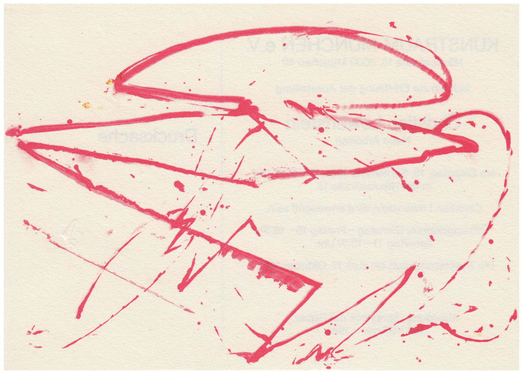 <p>Einladungskarte zur Ausstellung "Christian Löwenstein. Neue Arbeiten", Kunstraum München e.V., 1981, Drucksache, 10.5 x 14.9 cm</p>