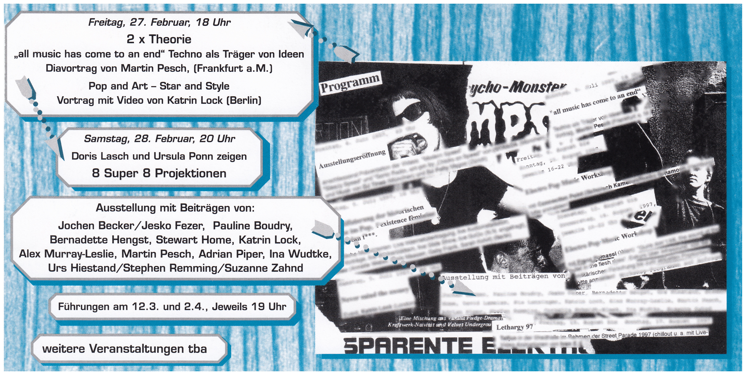 <p>Einladungskarte zur Ausstellung "… if I ruled the world. Politische Inhalte der Popmusik und ihre Images", Kunstraum München e.V., 1998, Drucksache, 10.3 x 21 cm</p>